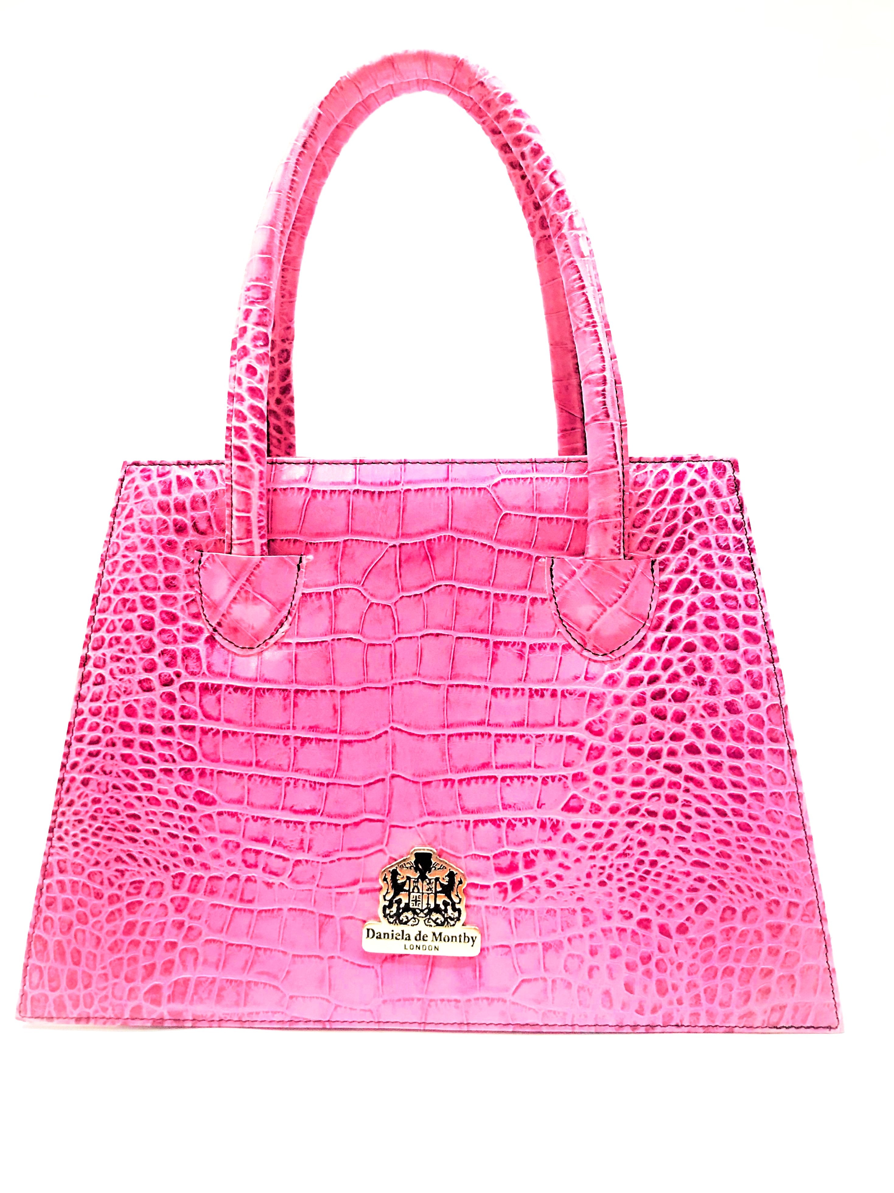 Pink Crocodile Print Wonder Bag