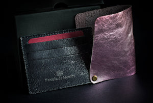 Unique and luxurious leather Card holder with unique stud hinge design